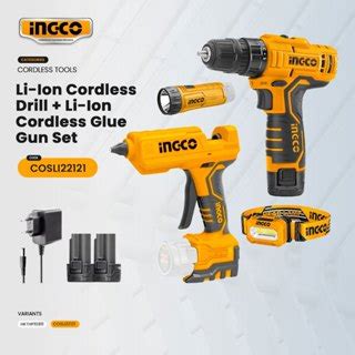 Ingco 12V Lithium Ion Cordless Glue Gun With 3pcs Glue Sticks CGGLI1201