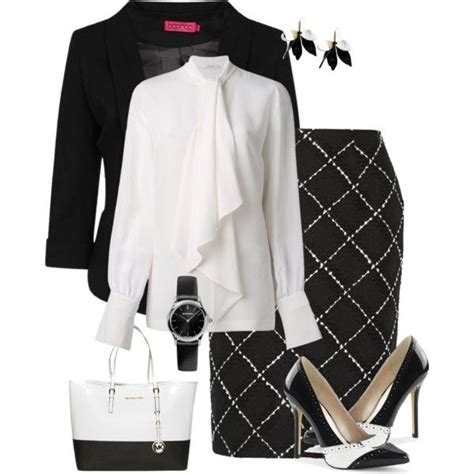 black  white office fashion