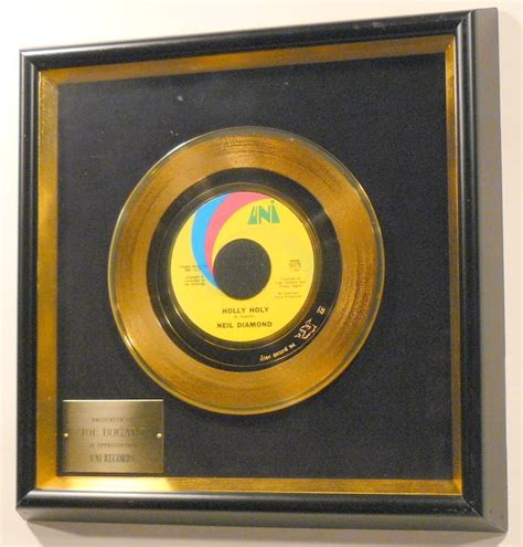 Neil Diamond Disc Award Gold 45 Record Disc Award Ltd Holly Holy