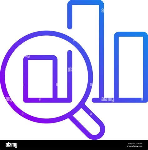 Charts And Loupe Pixel Perfect Gradient Linear Vector Icon Stock Vector