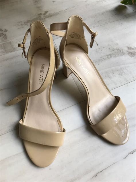 Nine West Nude Block Heels Women S Fashion Footwear Heels On Carousell