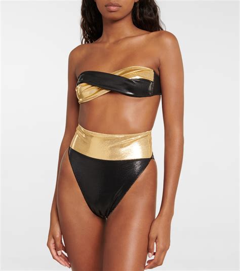Laminated Eco Twist Bikini In Multicoloured Oseree Mytheresa