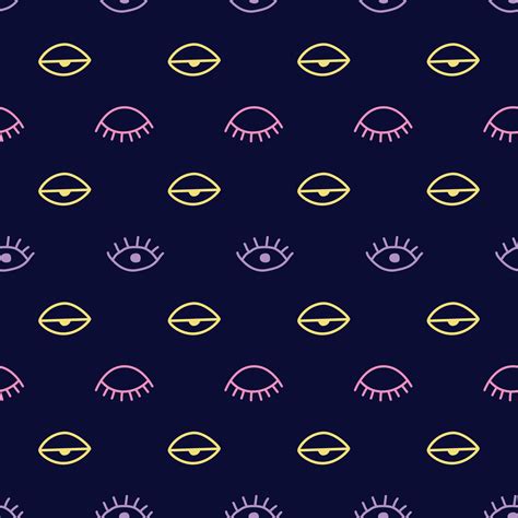 Magic Eye Seamless Pattern Cute Abstract Seamless Eye Background Hand