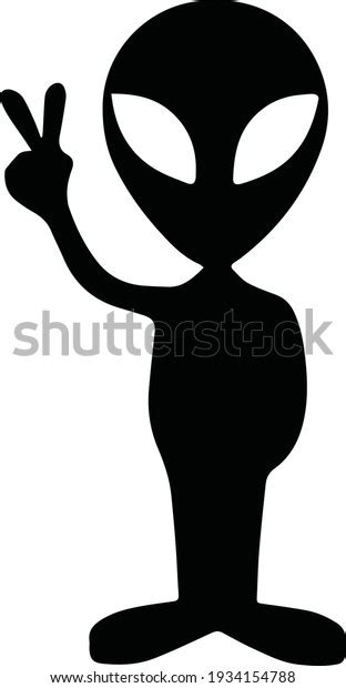 Alien Peace Sign Vector Stock Vector (Royalty Free) 1934154788