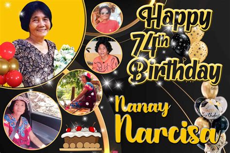 simple black theme tarpaulin design  grandparent birthday