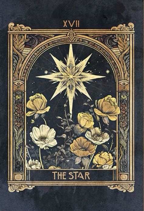 star tarot card wall art print traditional tarot cards crystal