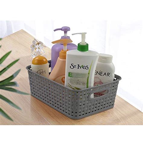 Ponpong Plastic Weave Storage Baskets Small Rattan Storage Basket 6