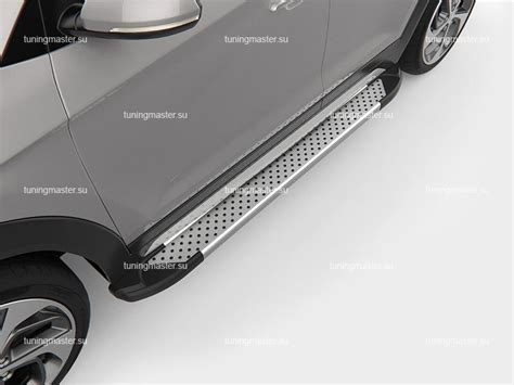 Пороги алюминиевые Hyundai Santa Fe (Sapphire)