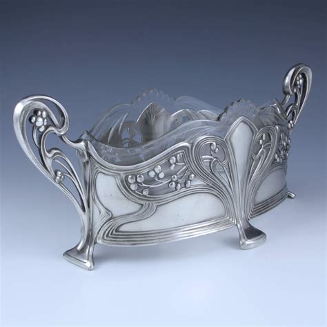 Titus Omega Wmf Art Nouveau Silver Plate Glass Centrepiece