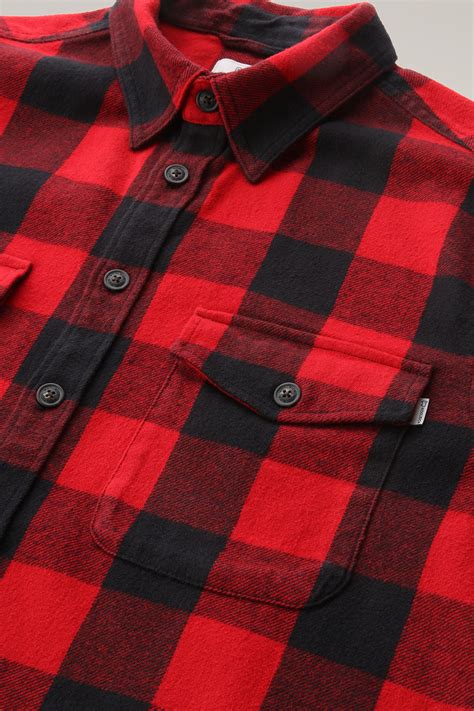 Mens Oxbow Flannel Check Shirt Red Woolrich Usa