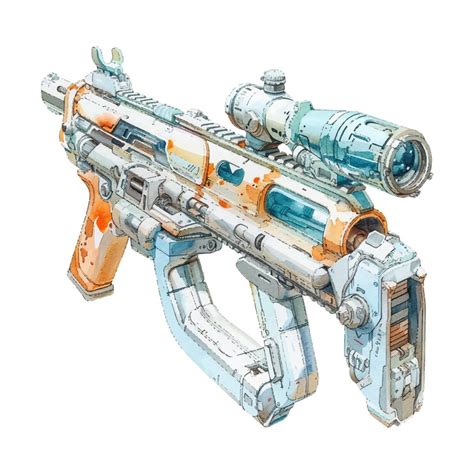 Premium Vector | Futuristic rifle weapon vector illustration in ...