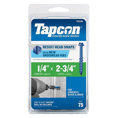 Tapcon 75 Pack 2 3 4 In X 1 4 In Concrete Anchors At Lowes