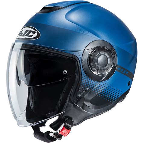 Casque Jet Double Visi Re Hjc I Unova Mc Sf Bleu Mat Vente En Ligne