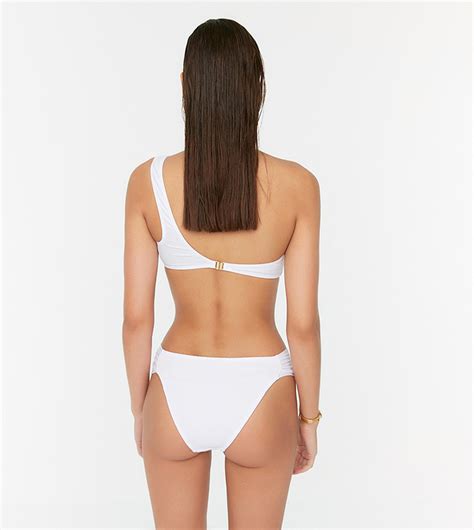 Buy Trendyol Textured Pleated Bikini Bottoms In White Thstreet Qatar