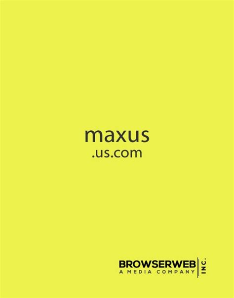 Maxus Domain Name | Maxus US | Premium GTLD from Vanity Domains