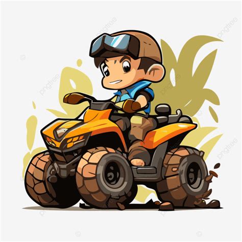 Atv Clipart Cartoon Boy Riding Atv Vector Cartoon Clipart Boy Clipart