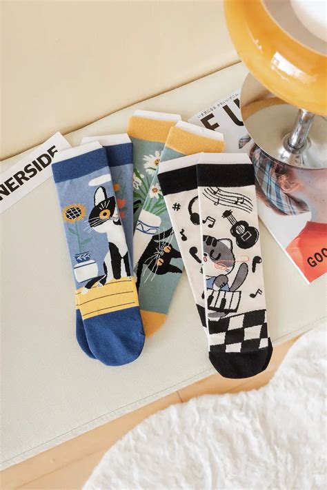 Cute Kitty Socks Cartoon Cat Breathable Cotton Ankle Socks - Temu