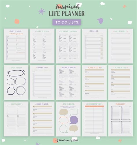 inspired life planner  printable life planner    organized