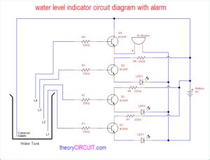 Simple Water Level Indicator Circuit With Buzzer