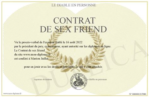 Contrat De Sex Friend