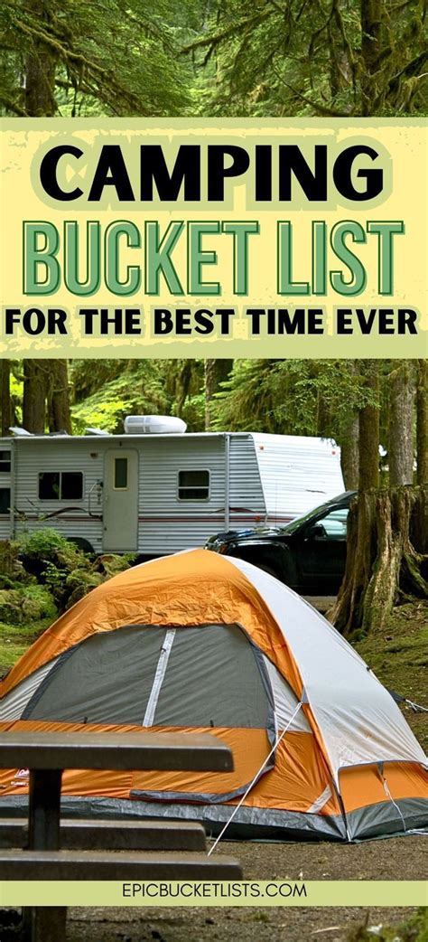 Camping Bucket List Camping Trip Ideas With Camper