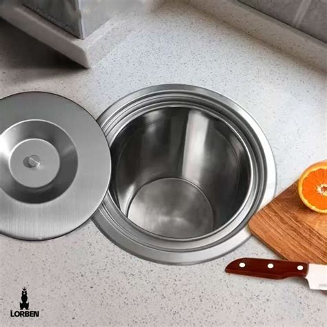 Lixeira Embutida De Pia - Lixeira de Embutir Lorben Pia Bancada Cozinha 5 Litros com Tampa Inox ...