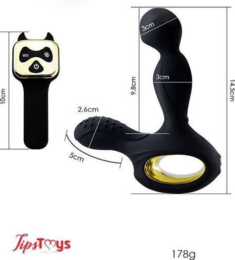 Tipstoys Anaal Prostaat Vibrator Dildo Met Verwarming Sextoys Zwart Bol