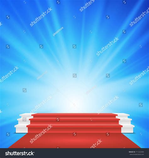 White Winners Podium Vector Red Carpet Stock Vector Royalty Free