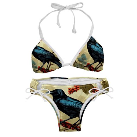 Crow Swim Wear Detachable Sponge Adjustable Strap Bikini Set Two Pack For Multiple Scenes