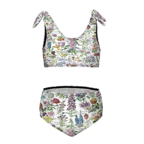 Antique Botanical Girl S Piece Bikini Set Beach Sport Swimsuit Swimwear Y Cm Walmart