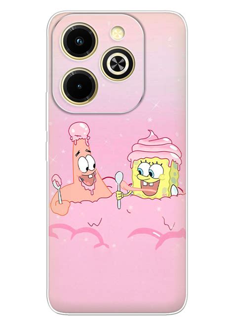 Infinix Hot 40i чохол з силікону SpongeBob SquarePants Губка Боб Квадратні Штани з Патріком