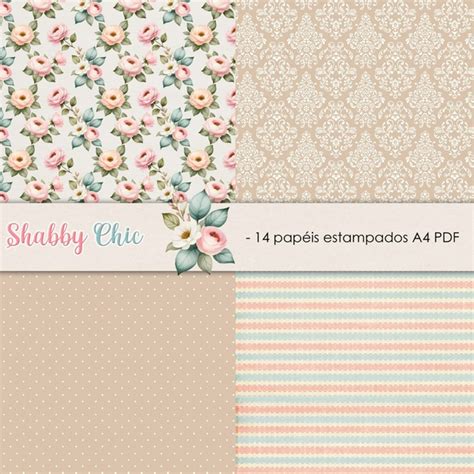 KIT ESTAMPAS DIGITAIS SHABBY CHIC