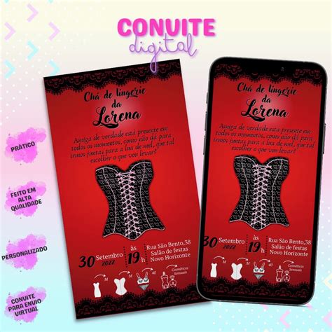 Convite Digital Chá De Lingerie Elo7 Produtos Especiais