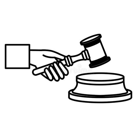 Judge Hand With Justice Hammer Stock Illustration Illustration Of