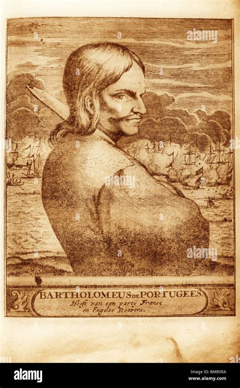 Picture Of Portuguese Pirate Bartholomeo Portugues From The Book Of