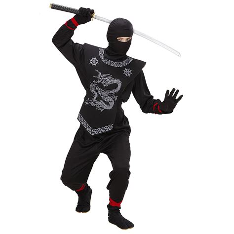 Gevaarlijk Kyoto Ninja Kostuum Zwart Kind Goedkoop
