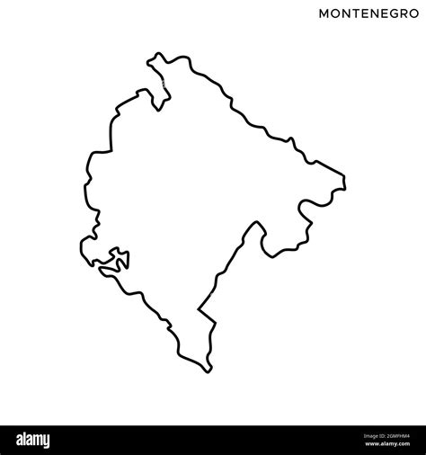 Line Map Of Montenegro Vector Stock Illustration Design Template