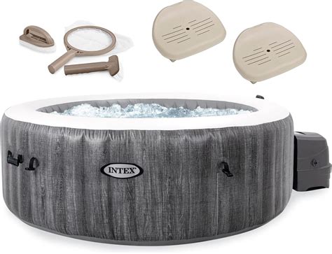 Amazon Intex Purespa Plus Greywood Inflatable Hot Tub Jet Spa With Brush Skimmer And