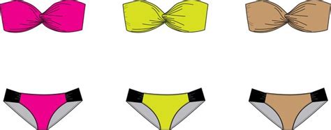 Estilo nuevo bikini bd boceto plano dibujo técnico plantilla de ilustración vectorial Vector