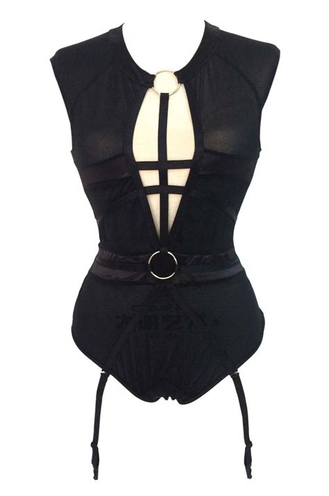 Exclusive Black Sleeveless See Through Teddy Lingerie N