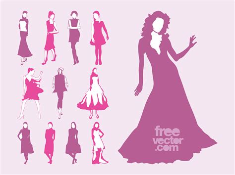 Vector Fashion Models Set Vector Art And Graphics