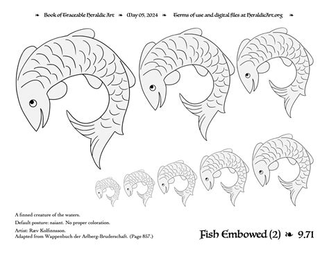 Fish Traceable Heraldic Art