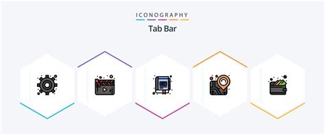 Tab Bar 25 Filledline Icon Pack Including Wallet Cash Digital Pin