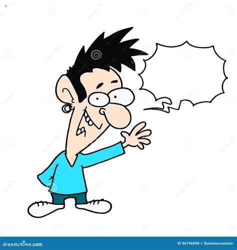 Cartoon Man Speech Bubble Stock Vector Illustration Of Drawn Hand