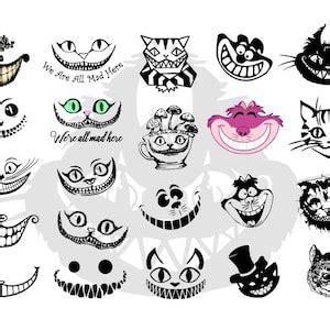 Alice In Wonder Svg Cat Smile Svg Set Cat Head Bundle Alice Svg Cat