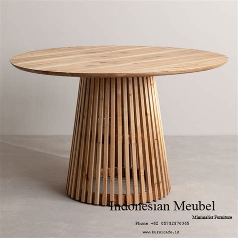 meja makan retro kayu jati perhutani indonesian meubel