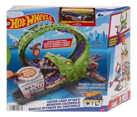 Pista Hot Wheels City Nemesis Ataque Crocodilo Pizza Mattel Frete Gr Tis