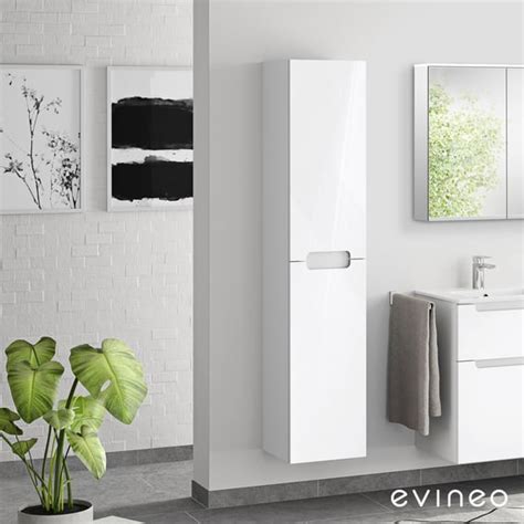 White High Gloss Tall Bathroom Cabinets Rispa