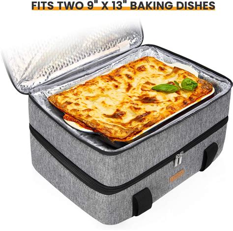 Buy Luncia Double Decker Insulated Casserole Carrier For Hot Or Cold Food Lasagna Holder Tote