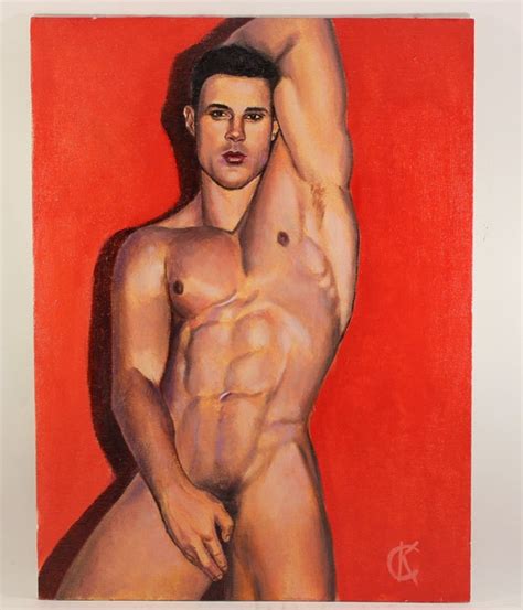 Original Oil Painting On Canvas Handmade Nude Man On Cardboard Etsy